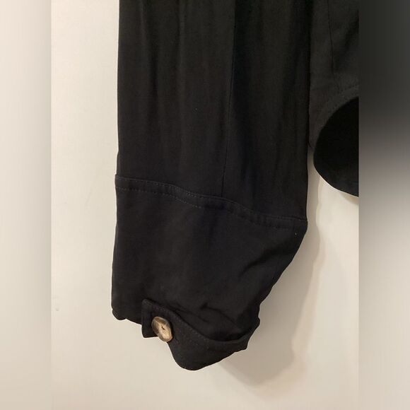 Nanushka Long Sleeve Black Button-Down Shirt Women’s Size M - Picture 6 of 13